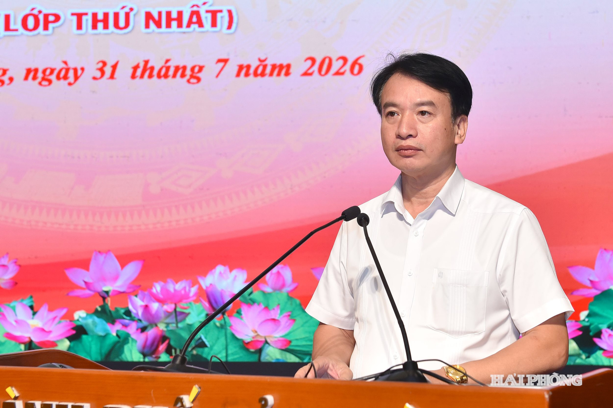Đồng chí Nguyễn Đức Tuấn, Ủy viên Ban Thường vụ Thành uỷ, Phó Chủ tịch Thường trực Uỷ ban MTTQ Việt Nam thành phố phát biểu tại lễ bế mạc.