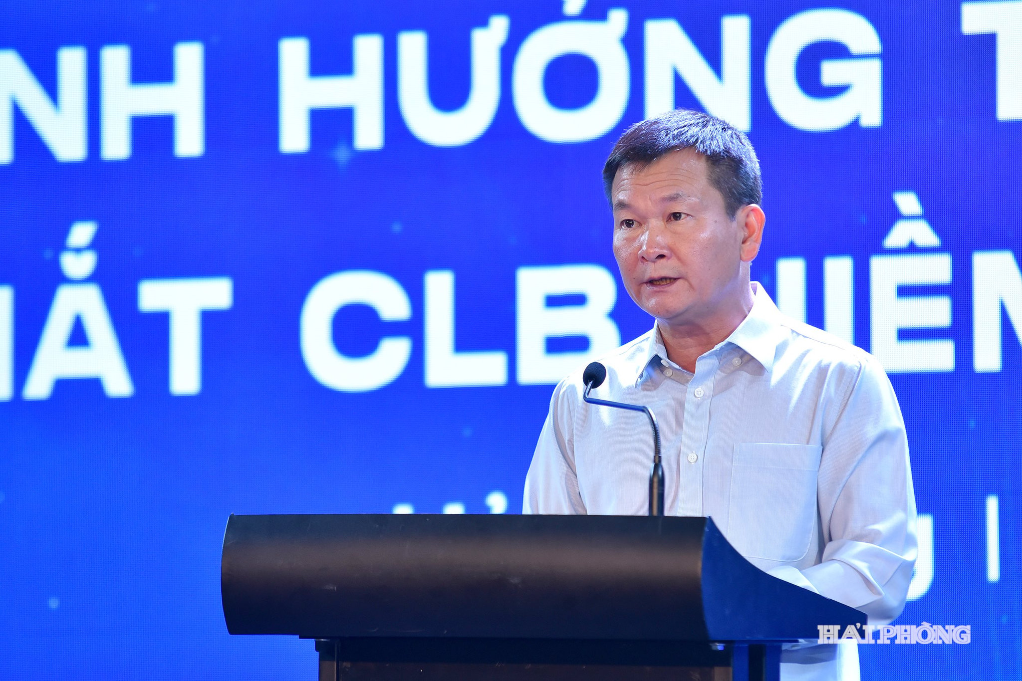 Thiếu tướng Bùi Quang Bình, Uỷ viên Ban Thường vụ Thành uỷ, Giám đốc Công an thành phố Hải Phòng phát biểu tại lễ ra mắt.