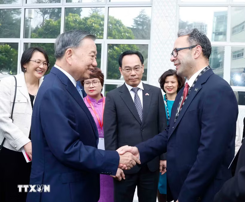 Tổng Bí thư, Chủ tịch nước Tô Lâm tới dự Diễn đàn Giáo dục đại học và Giáo dục nghề nghiệp Việt Nam-New Zealand 2026, tại Trường Đại học Công nghệ Auckland. (Ảnh: Thống Nhất/TTXVN)