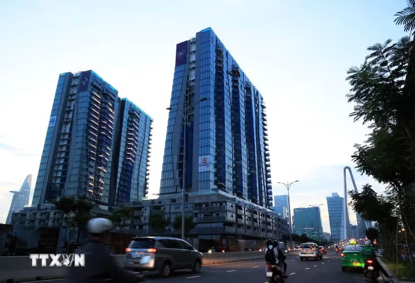 Khu vực lõi Trung tâm tài chính quốc tế ở bán đảo Thủ Thiêm, phường An Khánh, Thành phố Hồ Chí Minh. (Ảnh: Hồng Đạt/TTXVN)