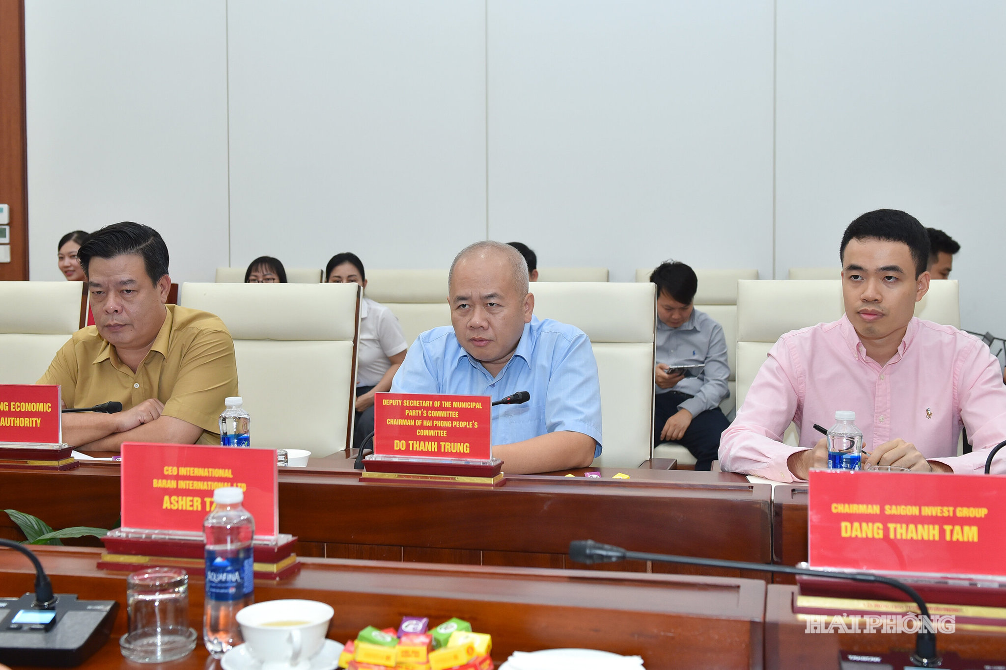 Đồng chí Đỗ Thành Trung, Phó Bí thư Thành ủy, Chủ tịch UBND thành phố tiếp và làm việc với Đoàn công tác của Baran International (Israel).