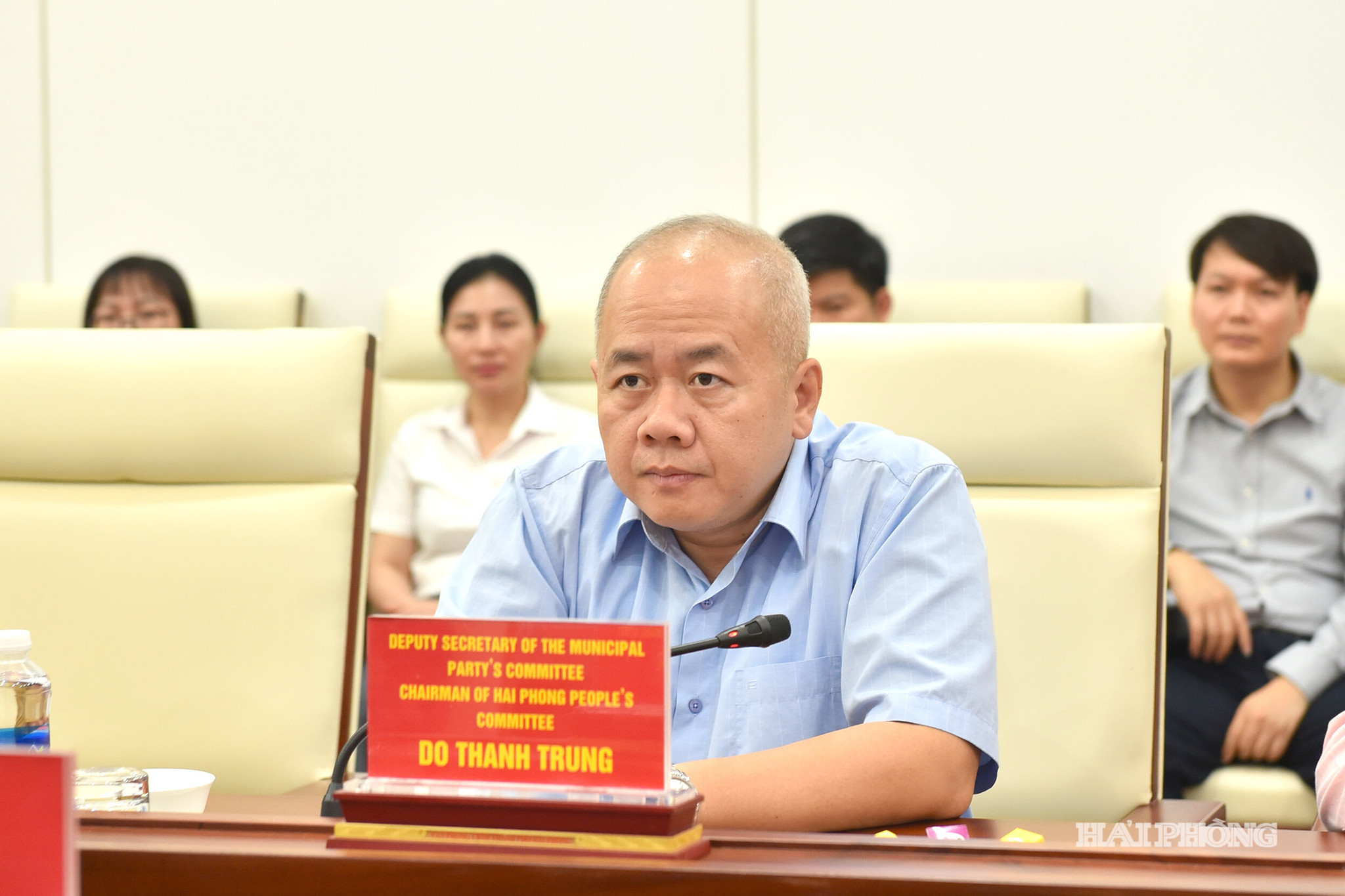 Đồng chí Đỗ Thành Trung, Phó Bí thư Thành uỷ, Chủ tịch UBND thành phố tiếp và làm việc với Đoàn công tác của Baran International (Israel).