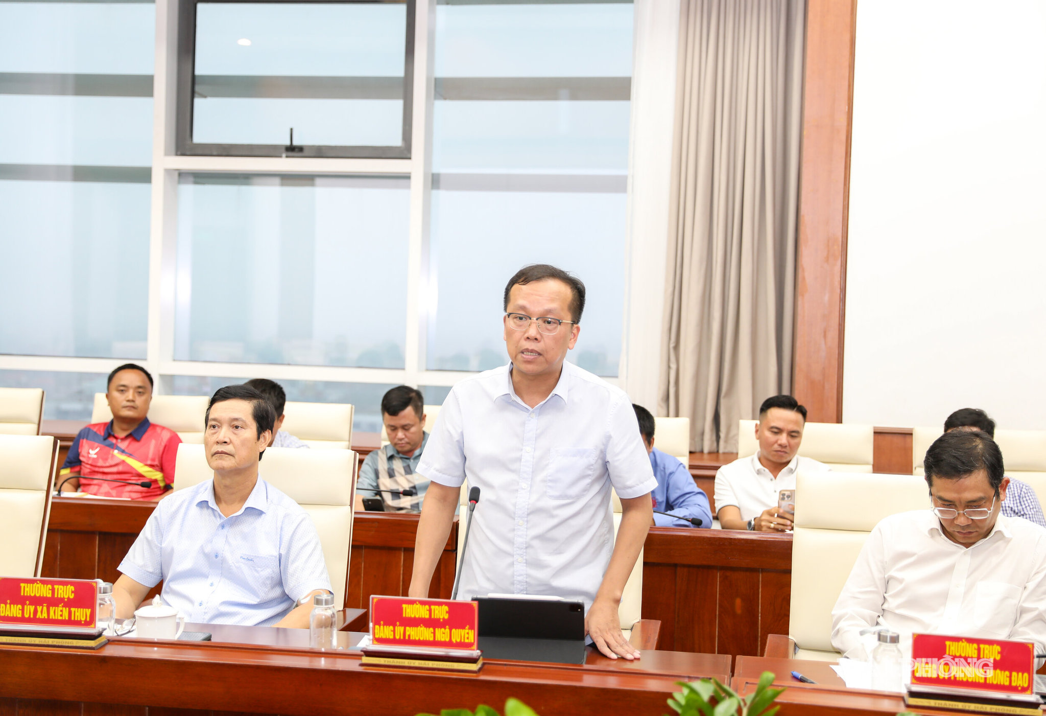 Thường trực Đảng ủy phường Ngô Quyền phát biểu ý kiến