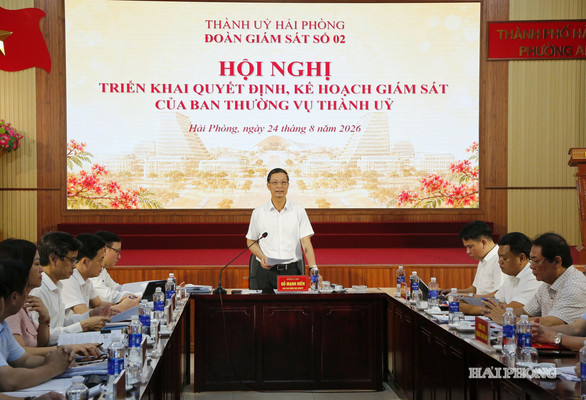 Đồng chí Đỗ Mạnh Hiến, Phó Bí thư Thường trực Thành ủy phát biểu