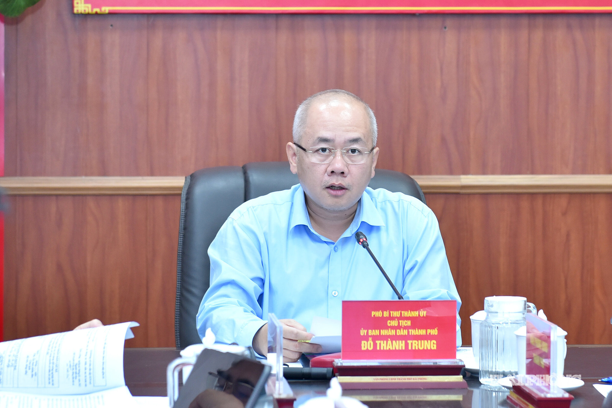 Đồng chí Đỗ Thành Trung, Phó Bí thư Thành uỷ, Chủ tịch UBND thành phố phát biểu kết luận hội nghị tiếp công dân tháng 8/2026.