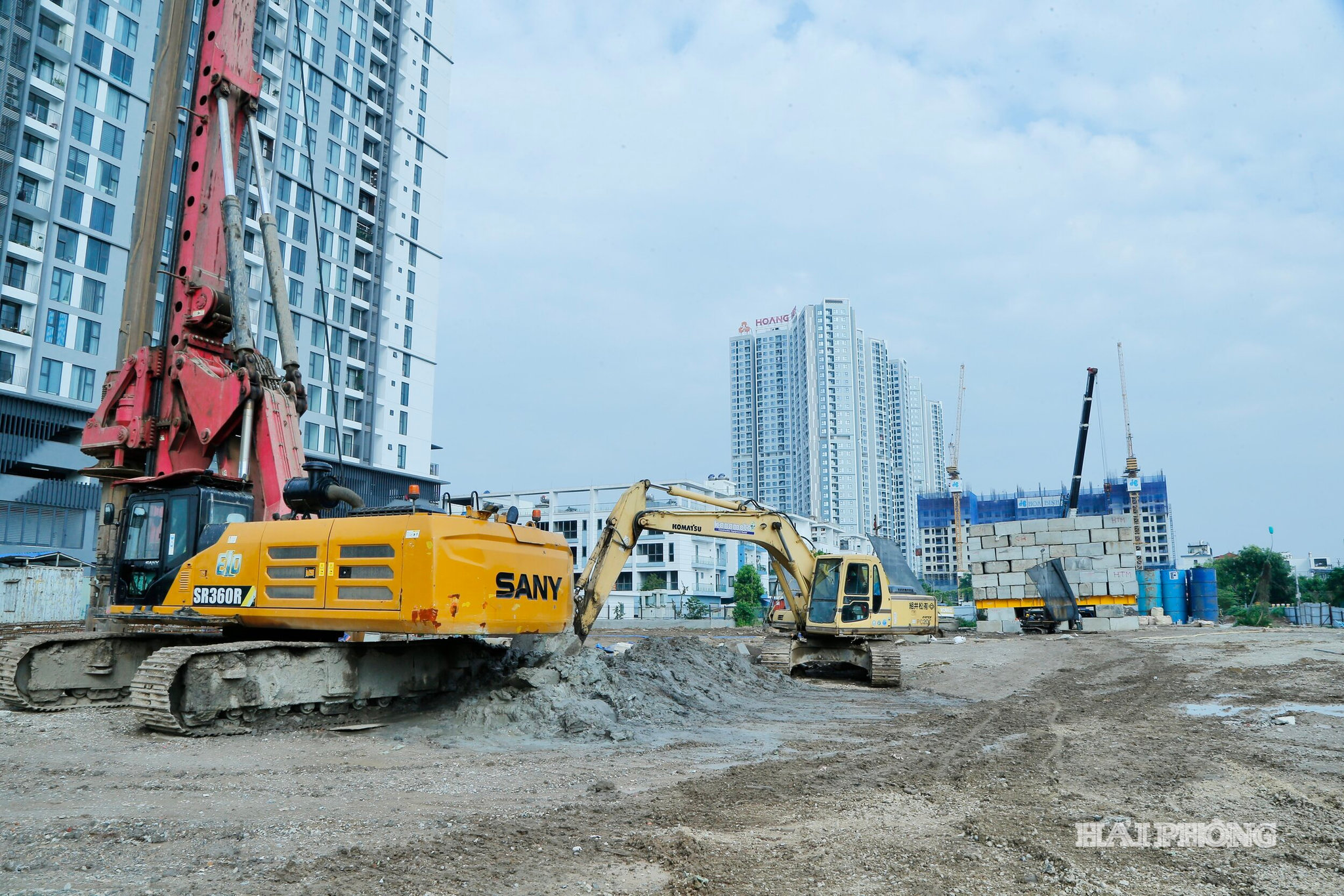 Dự án khu nhà ở xã hội XH 1, XH 2 (phường Lê Chân) đang được nhà thầu tập trung triển khai.