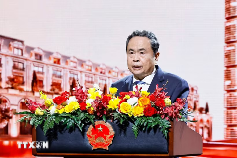 Chủ tịch Quốc hội Trần Thanh Mẫn phát biểu. (Ảnh: Doãn Tấn/TTXVN)