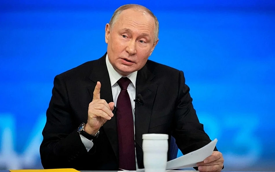 tong thong Nga Putin gio tay, hop bao thang 12-2023 -ap