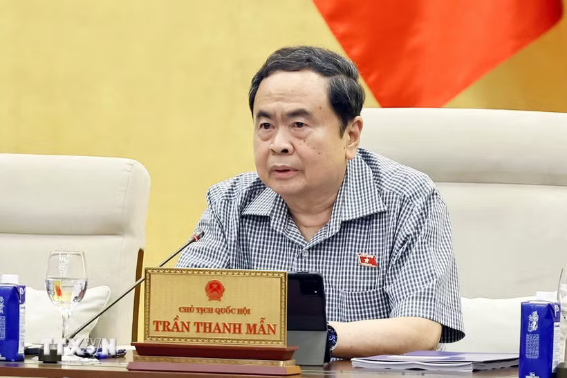 Chủ tịch Quốc hội Trần Thanh Mẫn phát biểu. (Ảnh: Doãn Tấn/TTXVN)