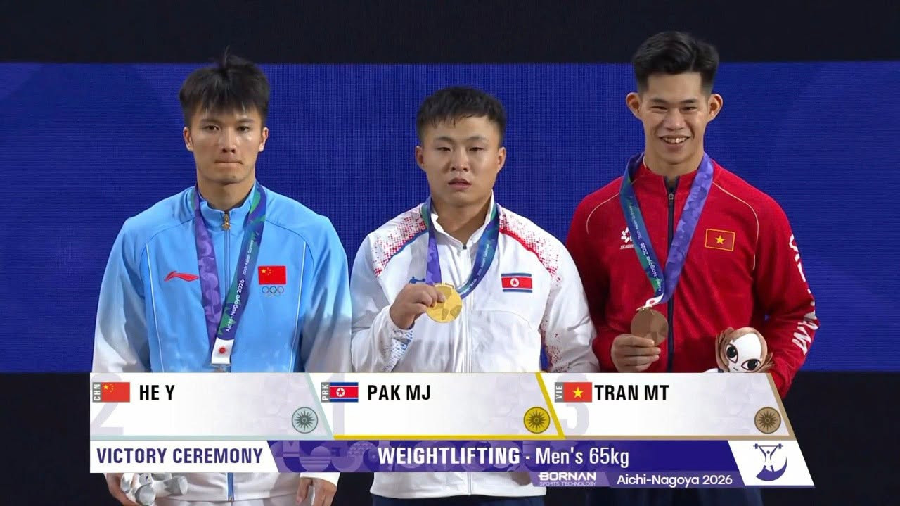 Trần Minh Trí giành HCĐ cử tạ ASIAD 2026 - Ảnh 1.