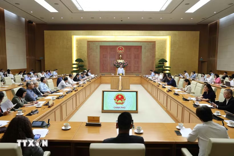 Quang cảnh buổi làm việc. (Ảnh: Chu Thanh Vân/TTXVN)