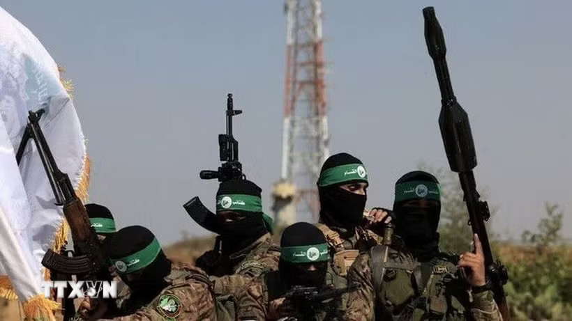 Các tay súng Lữ đoàn Al-Qassam, một cánh quân của Phong trào Hồi giáo Hamas. (Ảnh: IRNA/TTXVN)