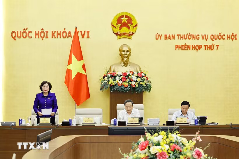 Phó Chủ tịch Quốc hội Nguyễn Thị Hồng phát biểu. (Ảnh: Doãn Tấn/TTXVN)