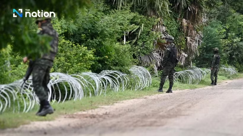 Hàng rào biên giới 2 nước. (Nguồn: nationthailand)