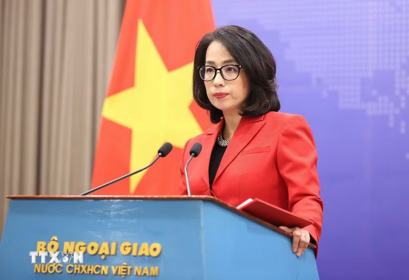 Người phát ngôn Bộ Ngoại giao Phạm Thu Hằng. (Ảnh: An Đăng/TTXVN)