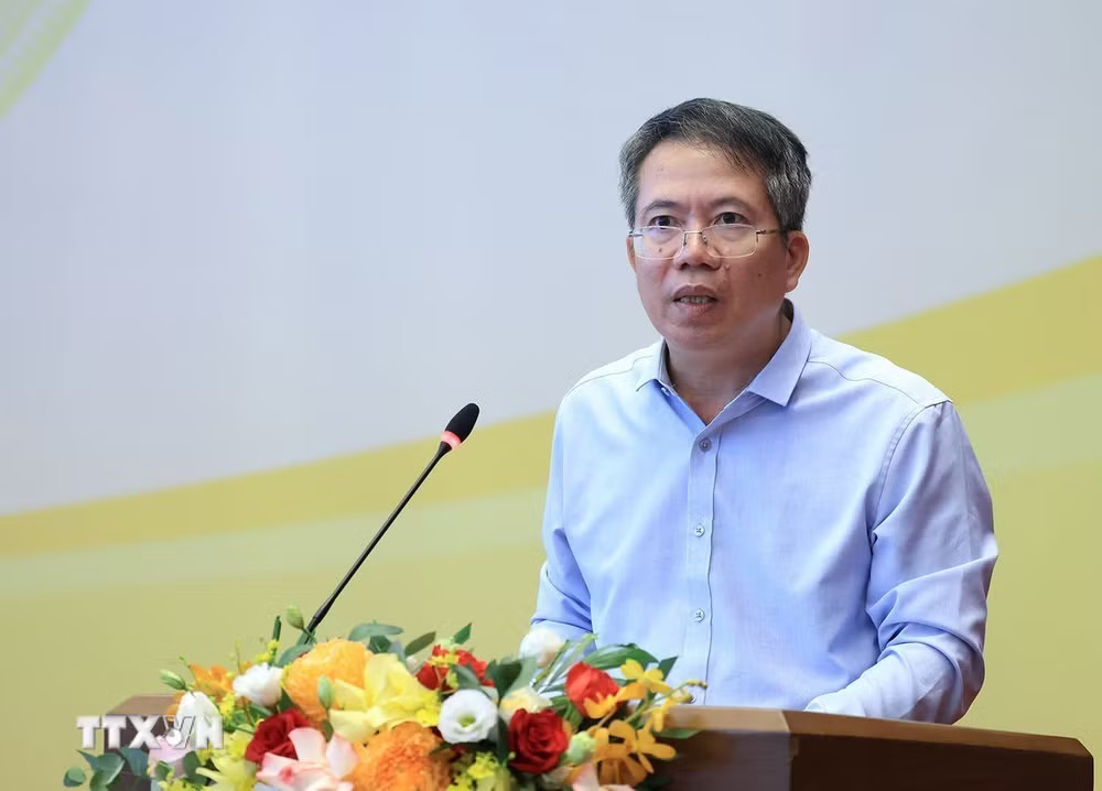 Phó Chủ nhiệm Văn phòng Quốc hội Nguyễn Văn Hiển thông tin chuẩn bị Kỳ họp thứ 2, Quốc hội khóa XVI. (Ảnh: Tuấn Anh/TTXVN) ttxvn_hoi-nghi-giao-ban-bao-chi-thong-tin-ve-ky-hop-thu-2-quoc-hoi-khoa-xvi-1043.jpg