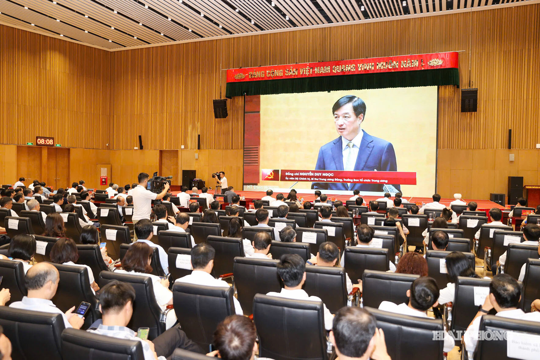 Các đại biểu dự Hội nghị tại điểm cầu thành phố Hải Phòng. Ảnh: LÊ DŨNG