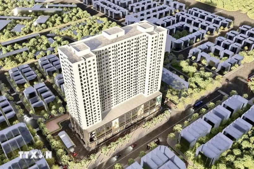 Phối cảnh Dự án nhà ở xã hội tại ô đất NO1 khu đô thị Hạ Đình (Hà Nội). (Ảnh: TTXVN phát)