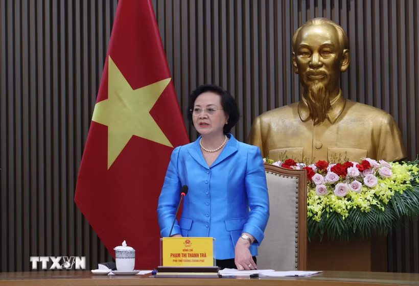 Phó Thủ tướng Phạm Thị Thanh Trà phát biểu chỉ đạo. (Ảnh: Lâm Khánh/TTXVN)