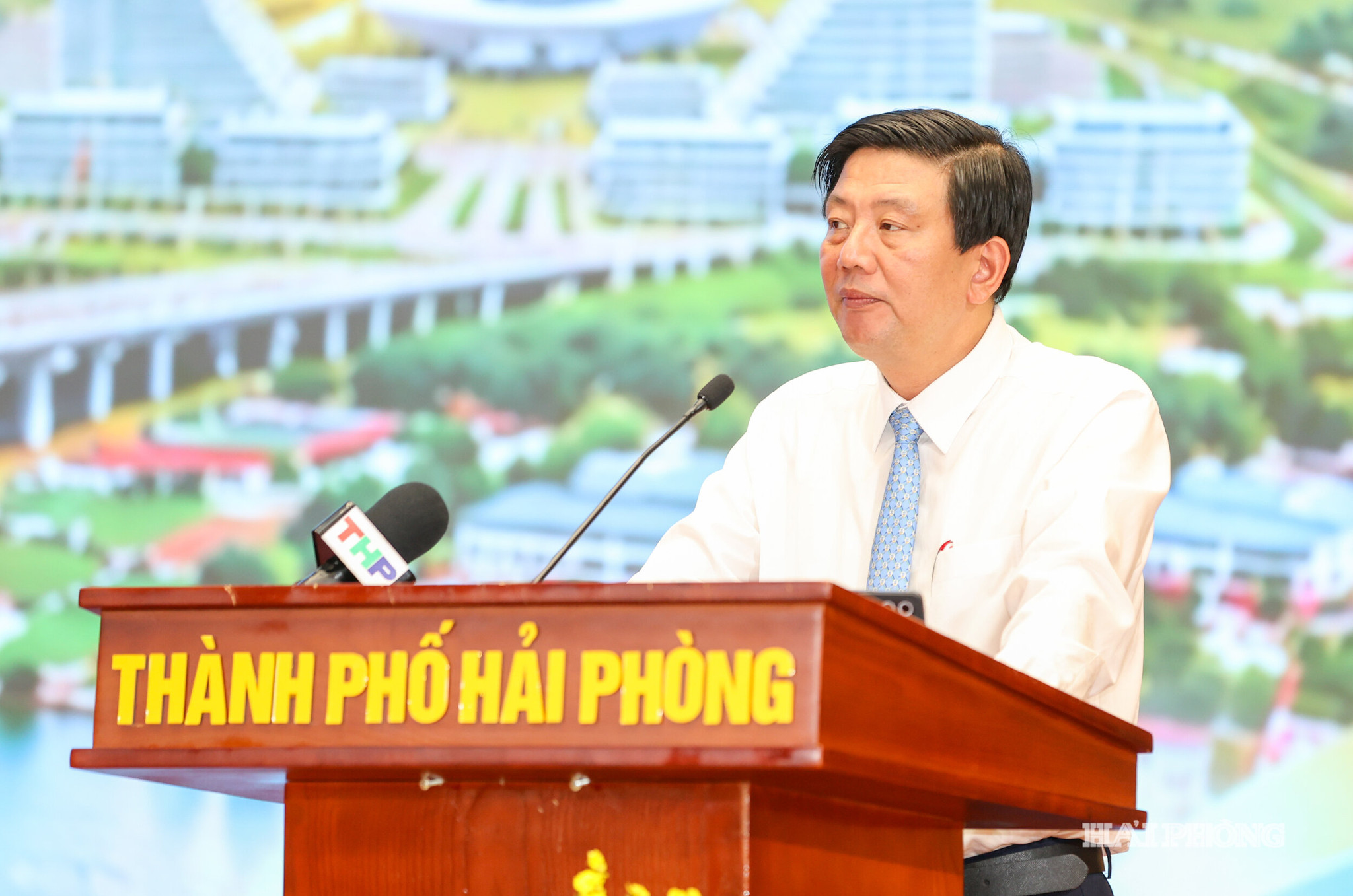 Đồng chí Nguyễn Quang Phúc, Ủy viên Ban Thường vụ Thành ủy, Trưởng Ban Tuyên giáo Thành ủy phát biểu
