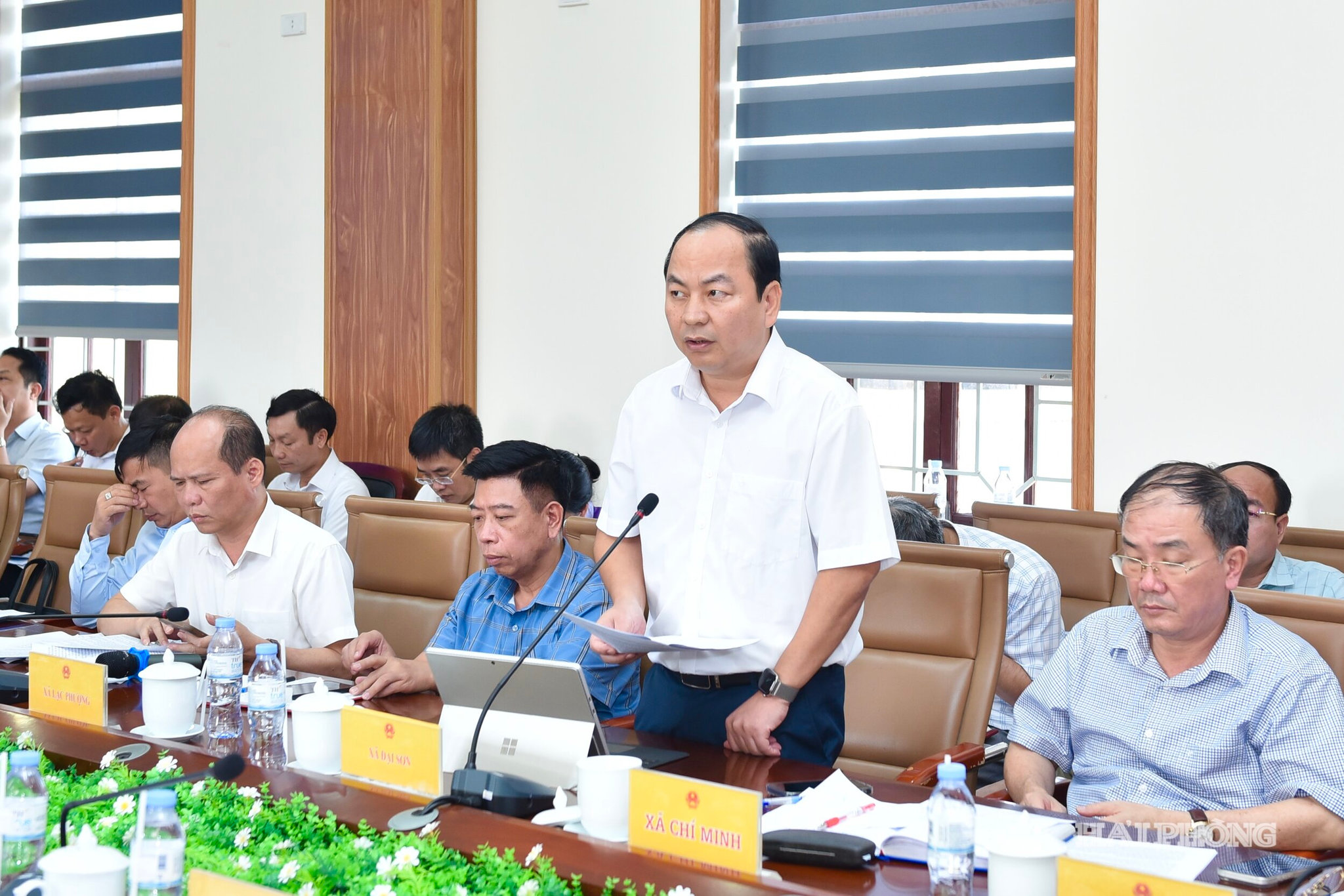 Lãnh đạo UBND xã Đại Sơn phát biểu tại cuộc làm việc.