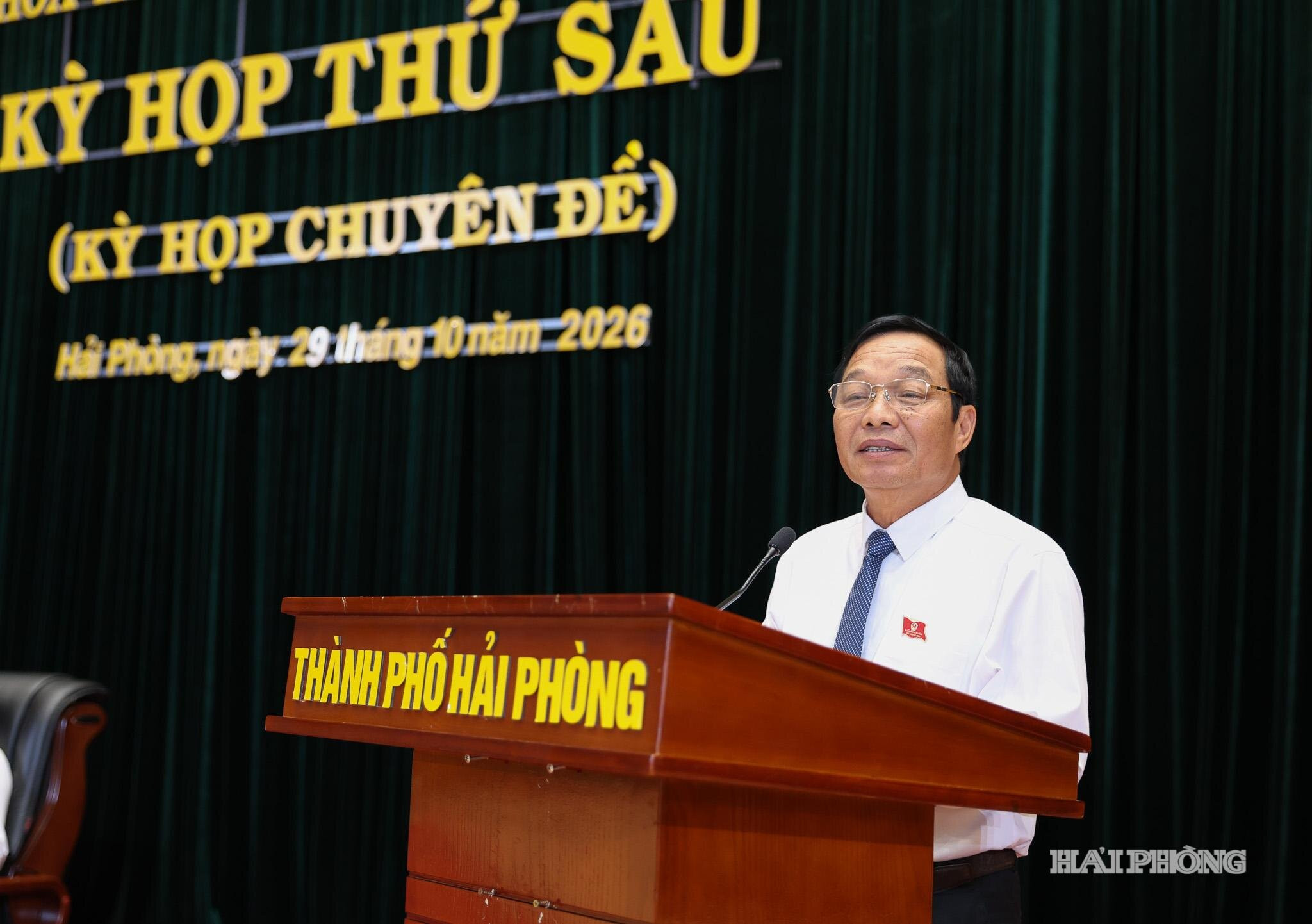 Đồng chí Lê Văn Hiệu, Phó Bí thư Thành uỷ, Chủ tịch HĐND thành phố Hải Phòng phát biểu bế mạc, nhấn mạnh 3 nhóm nhiệm vụ trọng tâm cần triển khai ngay sau kỳ họp.