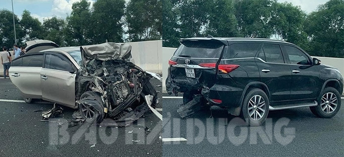 Ô tô con gây tai nạn liên hoàn khiến Toyota Fortuner tông thẳng Toyota  Yaris đang đỗ bên đường  Xe 360