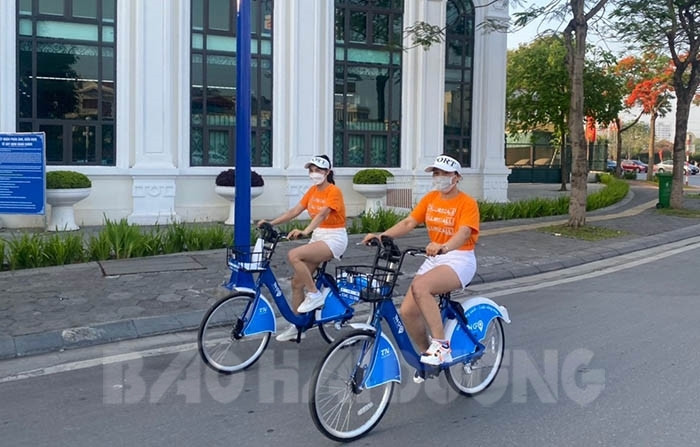 Khai trương dịch vụ xe đạp công cộng tại thành phố Hải Dương  baotintucvn