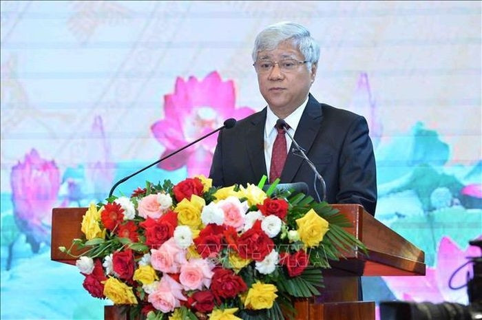 Chủ tịch Ủy ban Trung ương MTTQ Việt Nam Đỗ Văn Chiến phát biểu. Ảnh: Minh Đức/TTXVN