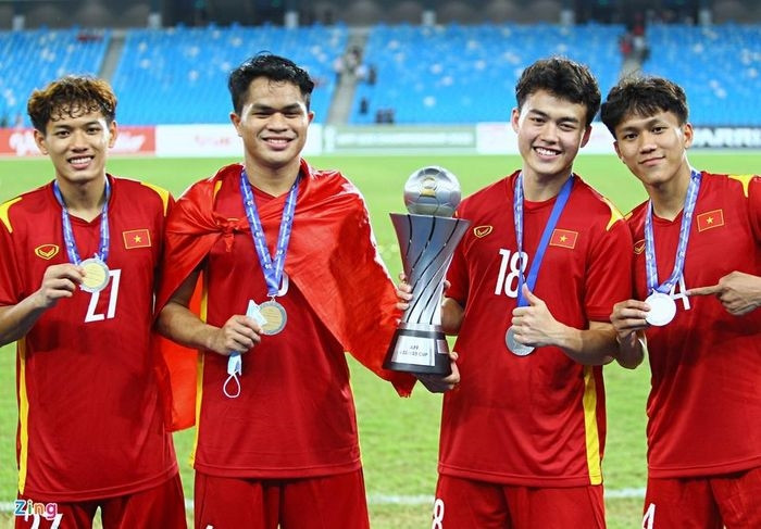  U23 Việt Nam đang là đương kim vô địch U23 Đông Nam Á 2022 ở Campuchia. Ảnh: Nguyên Khang. 