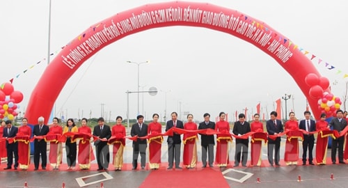 Thông xe đoạn tuyến nối đường 62 m kéo dài với cao tốc Hà Nội-Hải Phòng