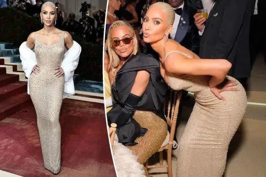 Chiếc váy nude khiến Kim Kardashian khốn khổ