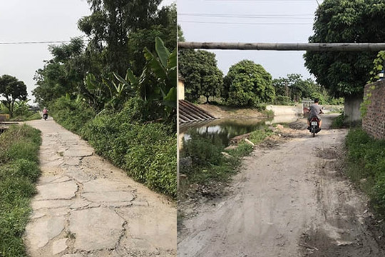 Một đoạn đường liên xã An Bình - Thanh Quang xuống cấp từ lâu