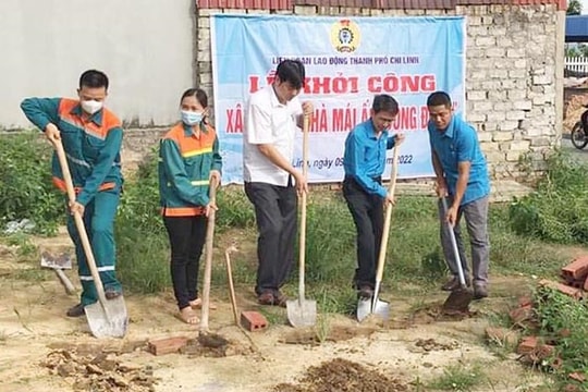 Liên đoàn Lao động TP Chí Linh khởi công xây nhà  “Mái ấm công đoàn”