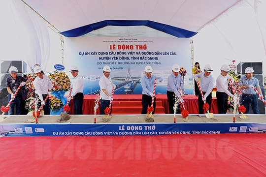 Construction of Dong Viet bridge connecting Bac Giang and Chi Linh begins