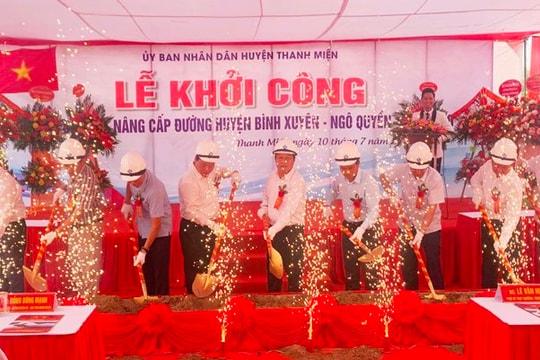Thanh Miện khởi công dự án nâng cấp đường huyện Bình Xuyên-Ngô Quyền-Tân Trào