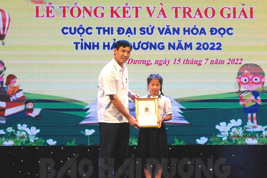 Một học sinh lớp 3 giành giải xuất sắc Cuộc thi Đại sứ văn hóa đọc Hải Dương