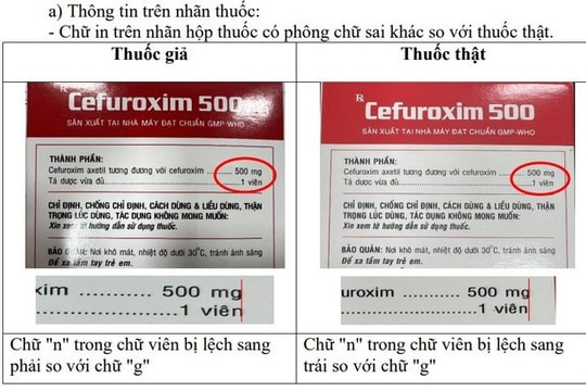 Cục quản lý Dược cảnh báo về thuốc Cefuroxim 500 giả