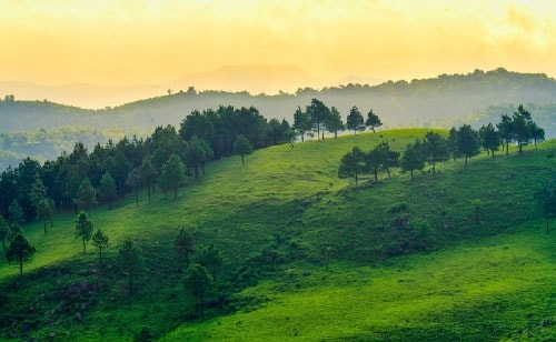 Ngọn đồi nằm giữa TP Uông Bí đẹp mơ màng sau mỗi lần "thay áo"