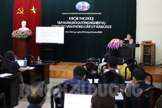 Đảng ủy Khối các cơ quan tỉnh Hải Dương nâng cao nghiệp vụ công tác văn phòng cấp ủy