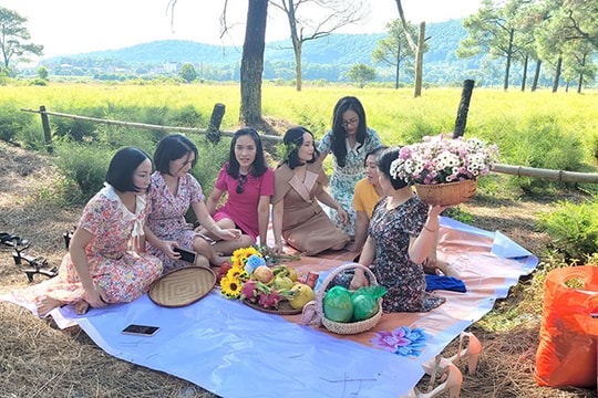 Nhiều khách ngoài tỉnh đến tham quan bãi rễ 