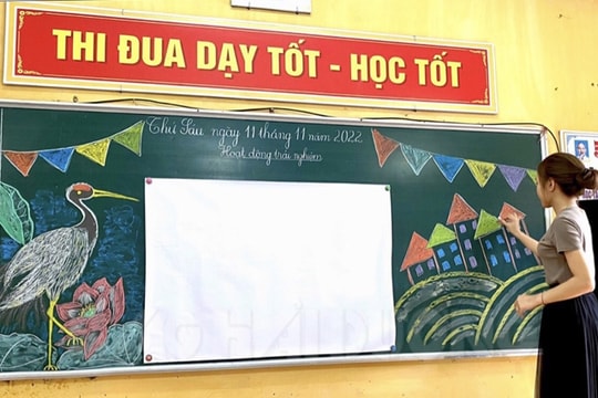 Cô giáo trẻ mê làm đẹp những chiếc bảng đen