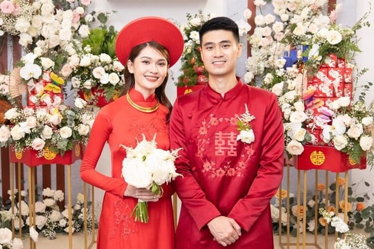 Á hậu Thùy Dung hạnh phúc bên chồng doanh nhân trong lễ rước dâu