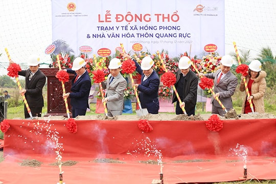 Tài trợ 9 tỷ đồng xây dựng Trạm Y tế xã Hồng Phong và nhà văn hoá thôn Quang Rực