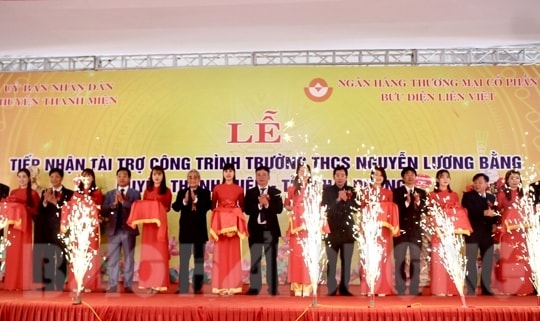Thanh Miện tiếp nhận tài trợ công trình Trường THCS Nguyễn Lương Bằng