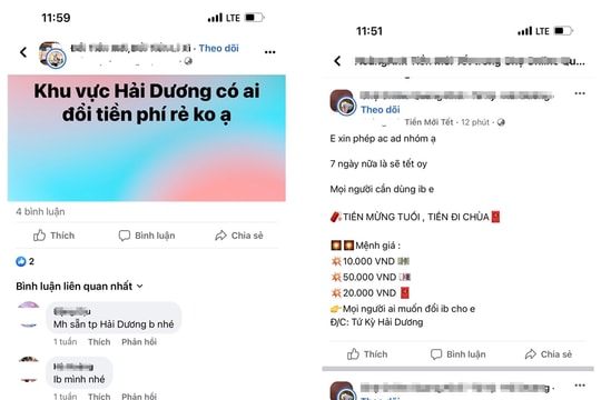 ​Cẩn trọng tiền mất tật mang vì đổi tiền mới