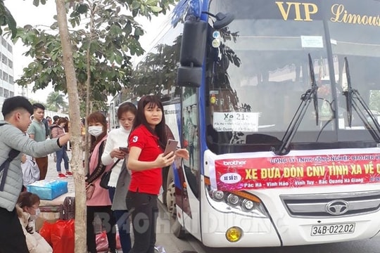 Công ty Công nghiệp Brother Việt Nam hỗ trợ xe đưa 1.200 công nhân về quê ăn Tết