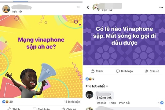 Mạng Vinaphone mất sóng diện rộng chưa rõ nguyên nhân