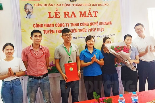 ​Liên đoàn Lao động TP Hải Dương kết nạp đoàn viên tăng gấp 3 lần