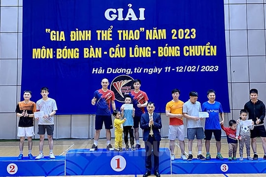 TP Hải Dương toàn thắng môn bóng bàn Giải "Gia đình thể thao"